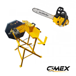 PACHET PROMO! Mașină de tăiat bușteni LC400-140 + Fierăstrău cu lanț pe benzină MS350-16