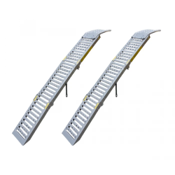 Rampă pliabilă triplă din oțel STAHL pentru ATV, mașini de tuns iarbă – Set 2 bucăți, 200 x 25 cm / 450 kg