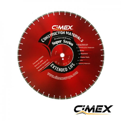 Disc diamantat pentru taiere materialelor de construcţii - 650 mm CIMEX CMS650 Disc diamantat pentru taiere materialelor de construcţii - 650 mm CIMEX CMS650